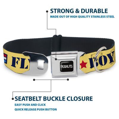 Show full view: Buckle-Down Peanuts Worldwide LLC Peanuts Snoopy Fly Boy Top Dog Flying Ace Dog Collar, Large: 20 to 31-in neck, 1.5-in wide slide 4 of 8