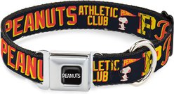 Buckle-Down Peanuts Worldwide LLC Peanuts Athletic Club Poses & Quotes Dog Collar, Large: 15 to 24-in neck, 1-in wide