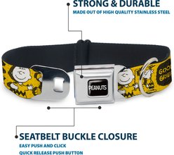 Buckle-Down Peanuts Worldwide LLC Peanuts I Am Charlie Brown Poses & Zig Zag Stripe Dog Collar, Medium: 11 to 16.5-in neck, 1-in wide slide 2 of 8