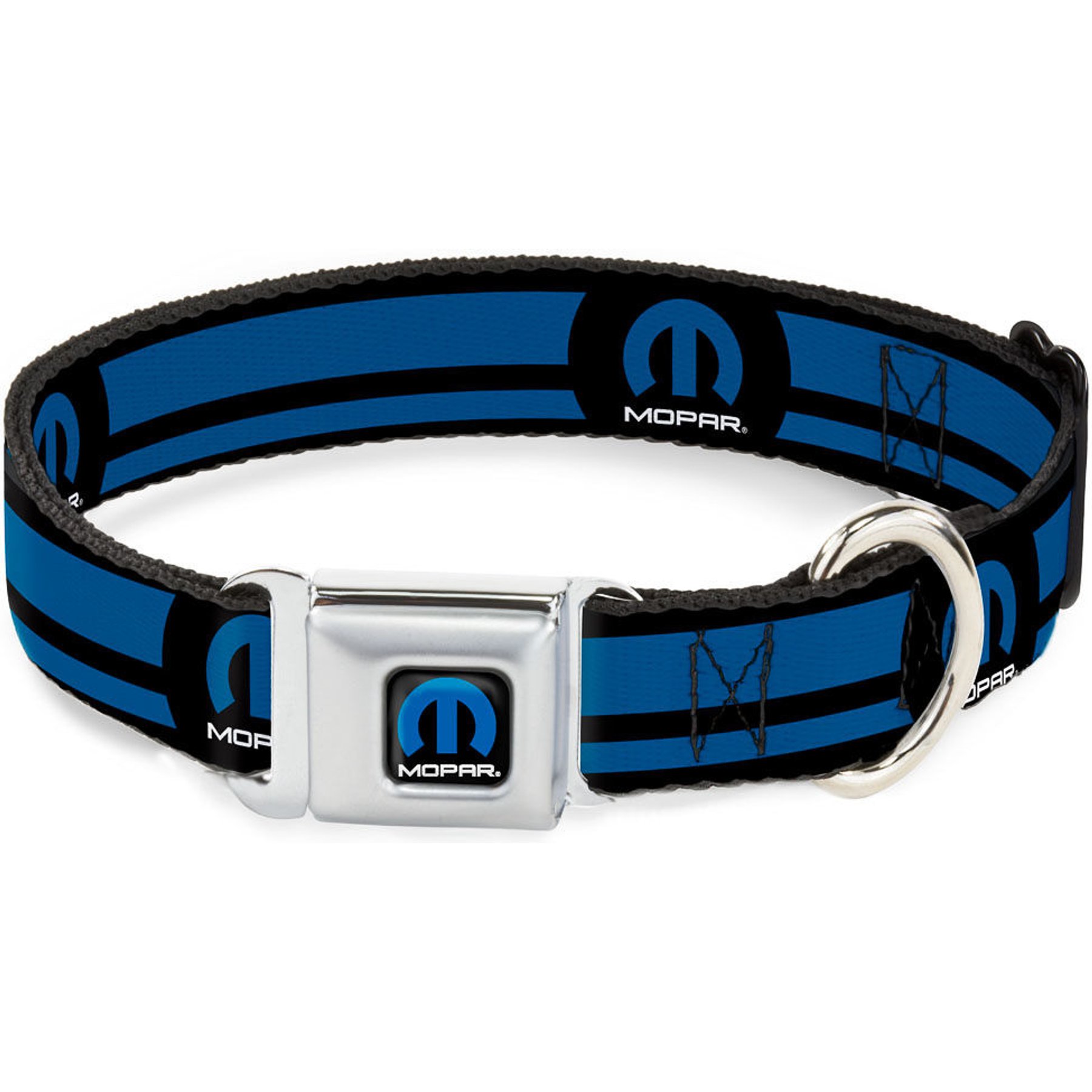 Buckle-Down Mopar Logo Stripe Dog Collar, Large: 20 to 31-in neck, 1.5-in wide