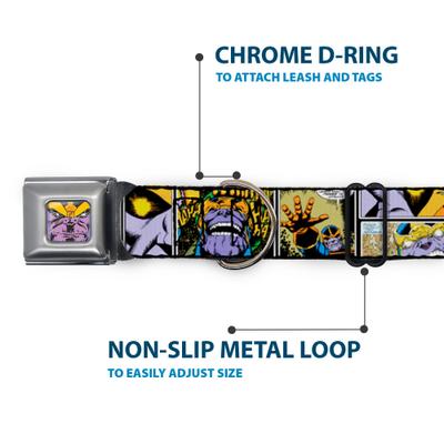 Show full view: Buckle-Down Marvel Comics Thanos Comic Scene Blocks Dog Collar, Large: 15 to 24-in neck, 1-in wide slide 5 of 8