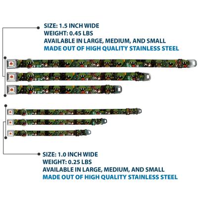 Show full view: Buckle-Down Looney Tunes Marvin the Martian 4 Poses Galaxy Dog Collar, Large: 15 to 24-in neck, 1-in wide slide 4 of 9