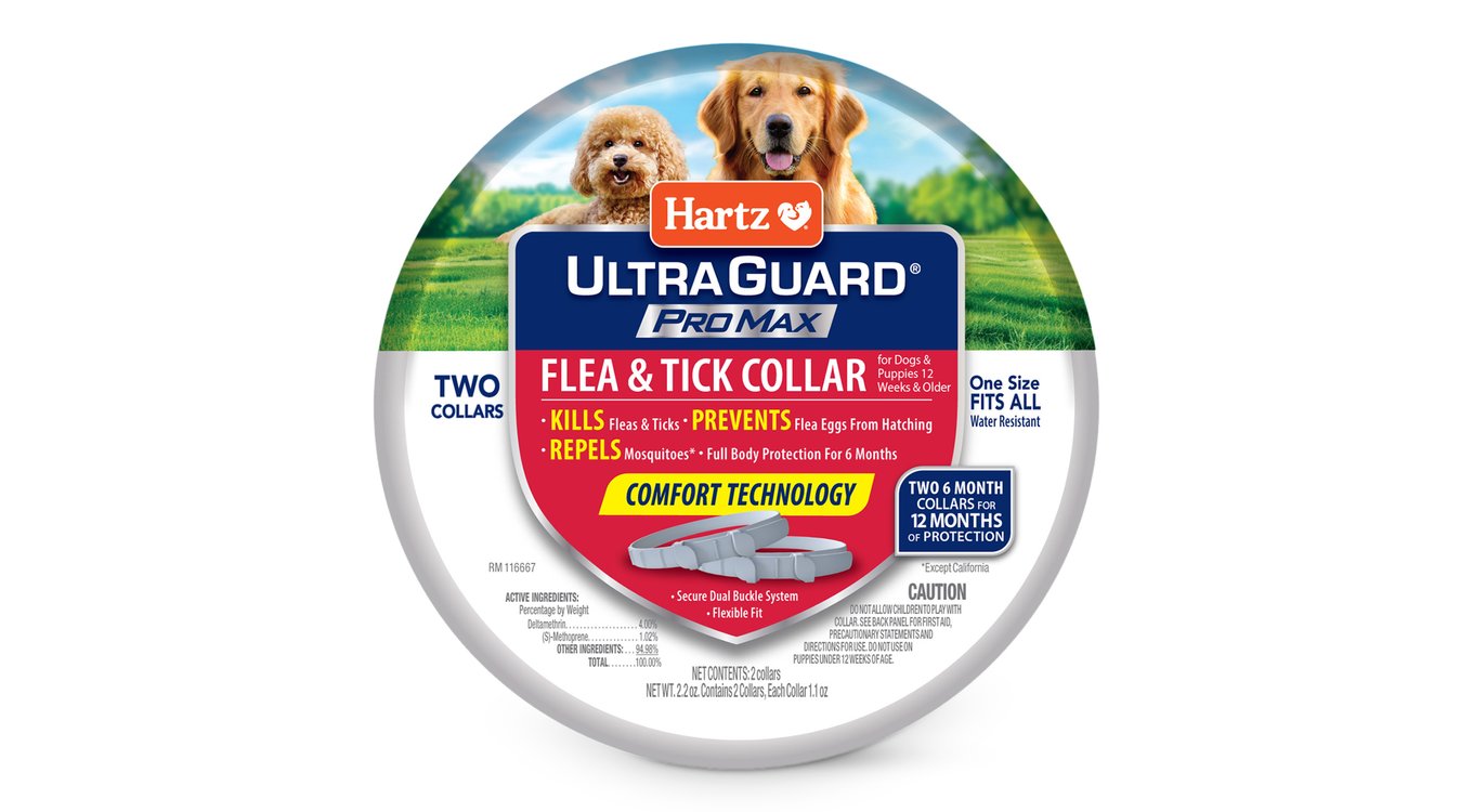 HARTZ Ultra Guard ProMax Flea & Tick Collar for Dogs, 2 collars (12-mos
