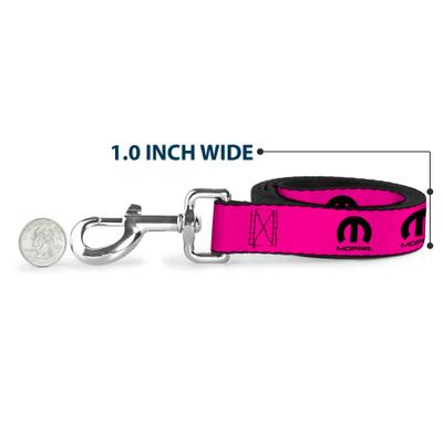 Show full view: Buckle-Down Mopar Logo Repeat Polyester Dog Leash, Pink, 6-ft long, 1-in wide slide 5 of 6