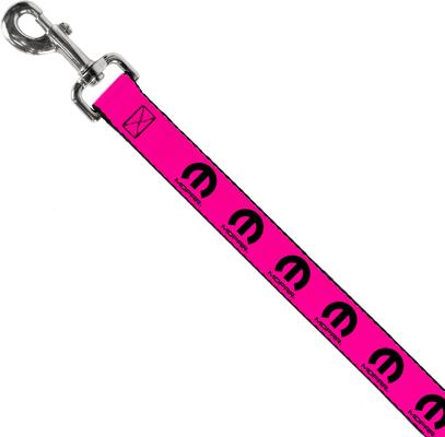 Show full view: Buckle-Down Mopar Logo Repeat Polyester Dog Leash, Pink, 6-ft long, 1-in wide slide 2 of 6