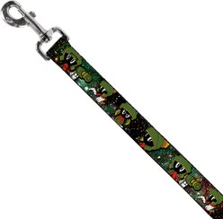 Buckle-Down Looney Tunes Marvin the Martian 4 Poses Galaxy Polyester Dog Leash, Green, 6-ft long, 1-in wide slide 2 of 6