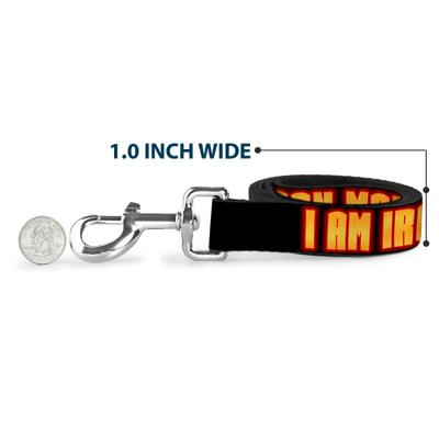Show full view: Buckle-Down Marvel Comics Iron Man Face I Am Iron Man Polyester Dog Leash, Yellow, 6-ft long, 1-in wide slide 6 of 7