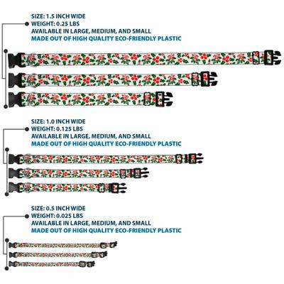 Show full view: Buckle-Down Holly & Mistletoe Dog Collar, Medium slide 3 of 9