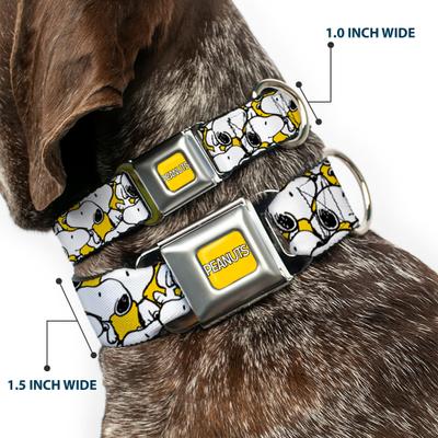 Show full view: Buckle-Down Peanuts Worldwide LLC Peanuts Snoopy Pose Dog Collar, Small: 9.5 to 13-in neck, 1-in wide slide 2 of 8