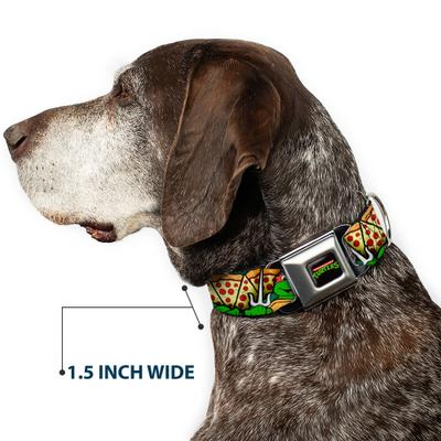 Show full view: Buckle-Down Nickelodeon Ninja Turtles Turtle Poses Pizza Slices Dog Collar, Medium: 11 to 16.5-in neck, 1-in wide slide 7 of 8