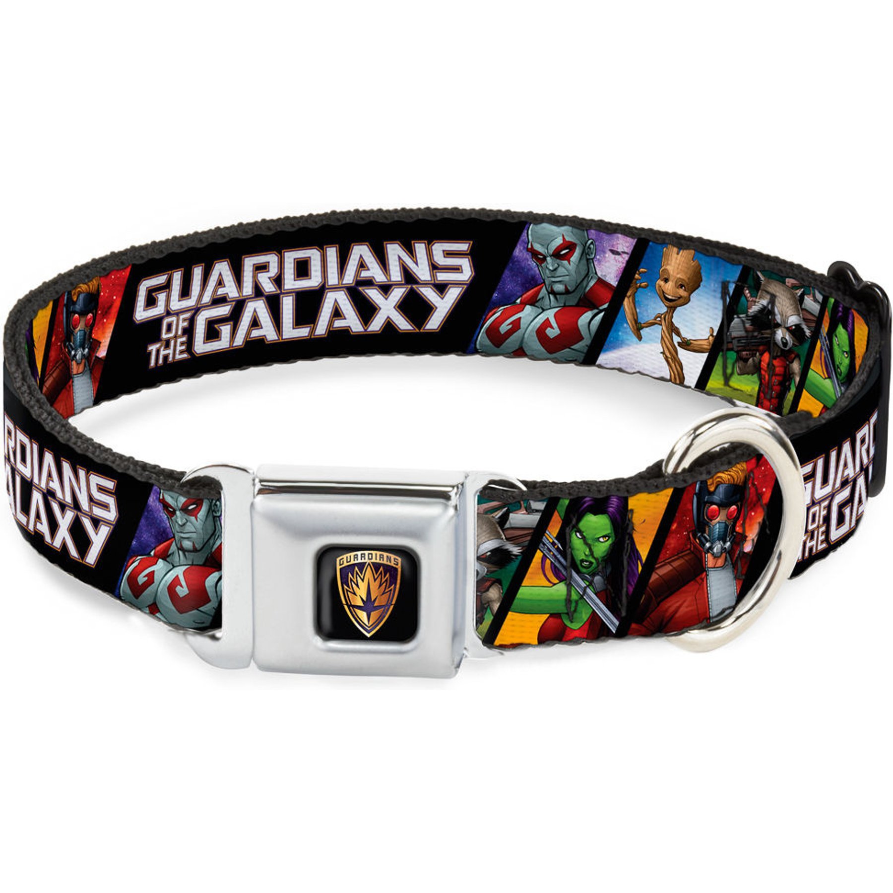 Buckle-Down Marvel Comics Guardians of the Galaxy Character Pose Dog Collar, Large: 15 to 24-in neck, 1-in wide