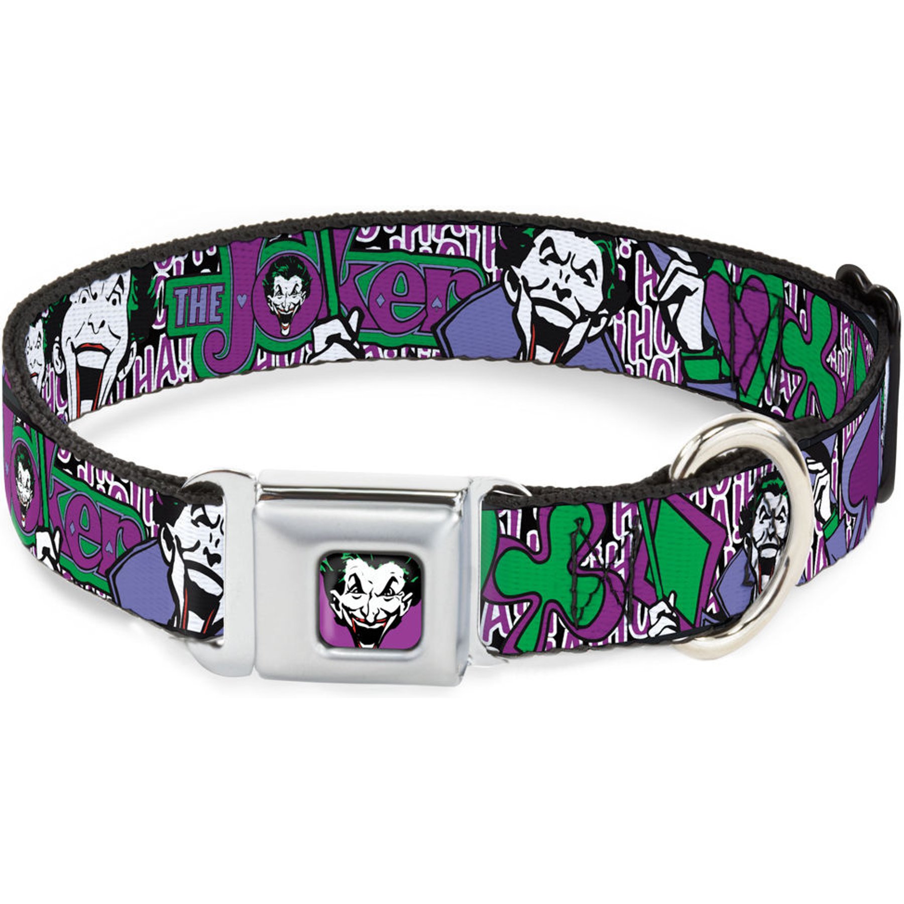 Buckle-Down DC Comics Joker Face Logo Spades Dog Collar, Medium: 11 to 16.5-in neck, 1-in wide