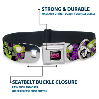 Show full view: Buckle-Down Nickelodeon Invader Zim GIR Doom Pose Dog Collar, Large: 15 to 24-in neck, 1-in wide slide 4 of 8