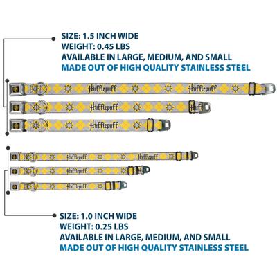 Show full view: Buckle-Down Warner Bros. Harry Potter Hufflepuff Stars Argyle Plaid Dog Collar, Large: 15 to 24-in neck, 1-in wide slide 3 of 8