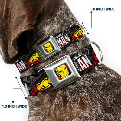 Show full view: Buckle-Down Marvel Comics The Invincible Iron Man Dog Collar, Small: 9.5 to 13-in neck, 1-in wide slide 2 of 8
