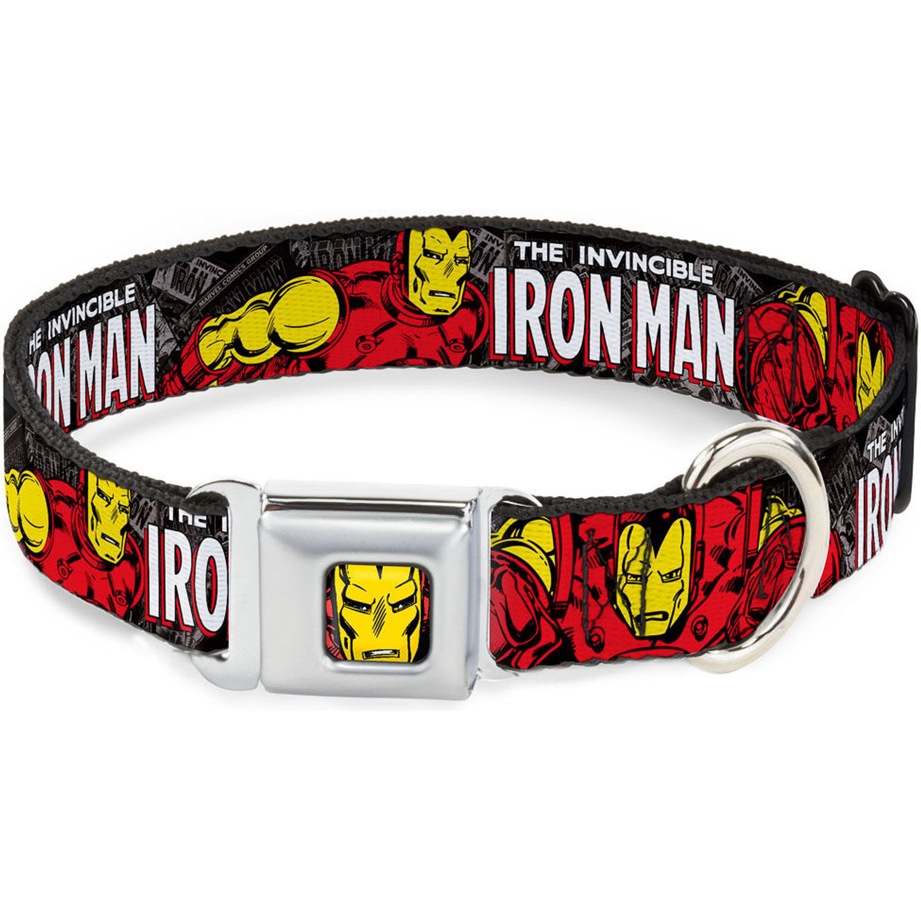 Buckle-Down Marvel Comics The Invincible Iron Man Dog Collar, Medium: 11 to 16.5-in neck, 1-in wide