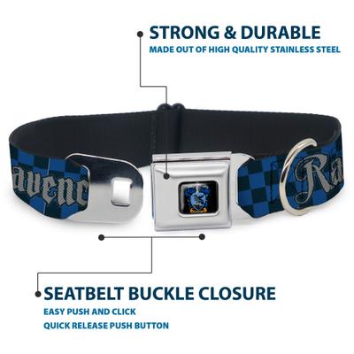 Show full view: Buckle-Down Warner Bros. Harry Potter Ravenclaw Checker Dog Collar, Small: 9.5 to 13-in neck, 1-in wide slide 4 of 8