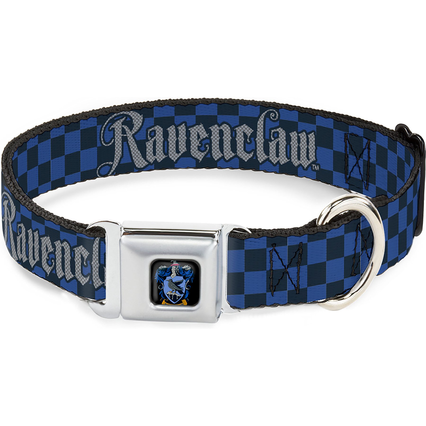 Buckle-Down Warner Bros. Harry Potter Ravenclaw Checker Dog Collar, Large: 15 to 24-in neck, 1-in wide