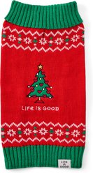 LIFE IS GOOD Love Christmas Dog Sweater, Large
