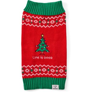 LIFE IS GOOD Love Christmas Dog Sweater, X-Small