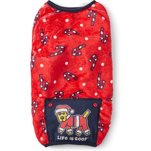 LIFE IS GOOD Rocket Santa Suit Dog Pajamas, Medium