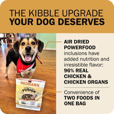 Show full view: Redbarn Powerfood Fusion Air Dried Whole Grain Sky Chicken & Turkey Recipe Kibble Blend Dry Dog Food, 3.5-lb bag slide 2 of 10
