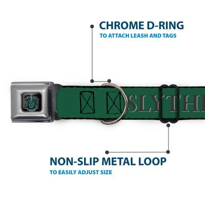 Show full view: Buckle-Down The Wizarding World of Harry Potter Slytherin Crest Dog Collar, Medium: 16 to 23-in neck, 1.5-in wide slide 5 of 8