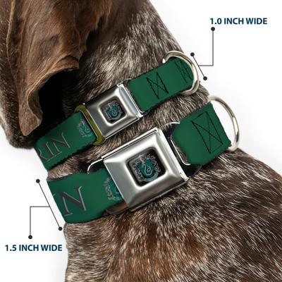 Show full view: Buckle-Down The Wizarding World of Harry Potter Slytherin Crest Dog Collar, Medium: 16 to 23-in neck, 1.5-in wide slide 2 of 8
