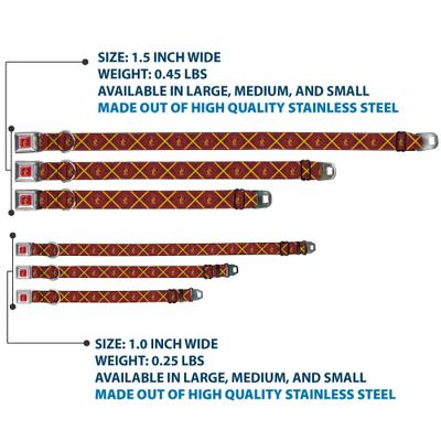 Show full view: Buckle-Down The Wizarding World of Harry Potter Gryffindor Crest Plaid Dog Collar, Large: 20 to 31-in neck, 1.5-in wide slide 4 of 9