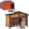 Show in main carousel: Aivituvin Insulated Metal Frame Wooden Outdoor Heated Dog House, Brown, Medium slide 1 of 8