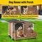 Show in main carousel: Aivituvin Metal Frame Wood Outdoor Dog House, Medium, Dark Brown slide 5 of 8