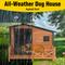 Show in main carousel: Aivituvin Metal Frame Wood Outdoor Dog House, Medium, Brown slide 7 of 9