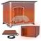 Show in main carousel: Aivituvin AIR43-M-HP Metal Frame Wood Outdoor Heated Dog House, Gray, Large slide 1 of 7