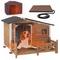 Show in main carousel: Aivituvin AIR7024-B-IN-HP Metal Frame Wood Outdoor Heated Dog House, Brown, Medium slide 1 of 8
