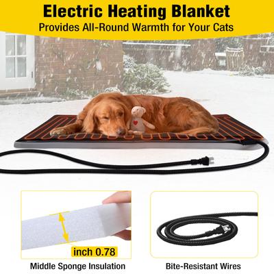 Show full view: Aivituvin AIR7024-IN-HP Metal Frame Wood Outdoor Heated Dog House, Brown, Medium slide 3 of 10