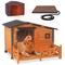 Show in main carousel: Aivituvin AIR7024-IN-HP Metal Frame Wood Outdoor Heated Dog House, Brown, Medium slide 1 of 10