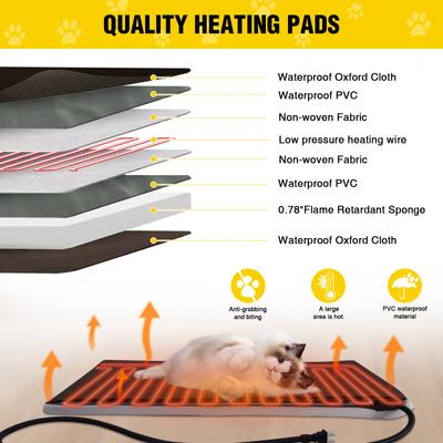 Show full view: Aivituvin Winter-Proof Feral Insulation Liner Wood Outdoor Heated Cat House, Gray, Medium slide 2 of 7