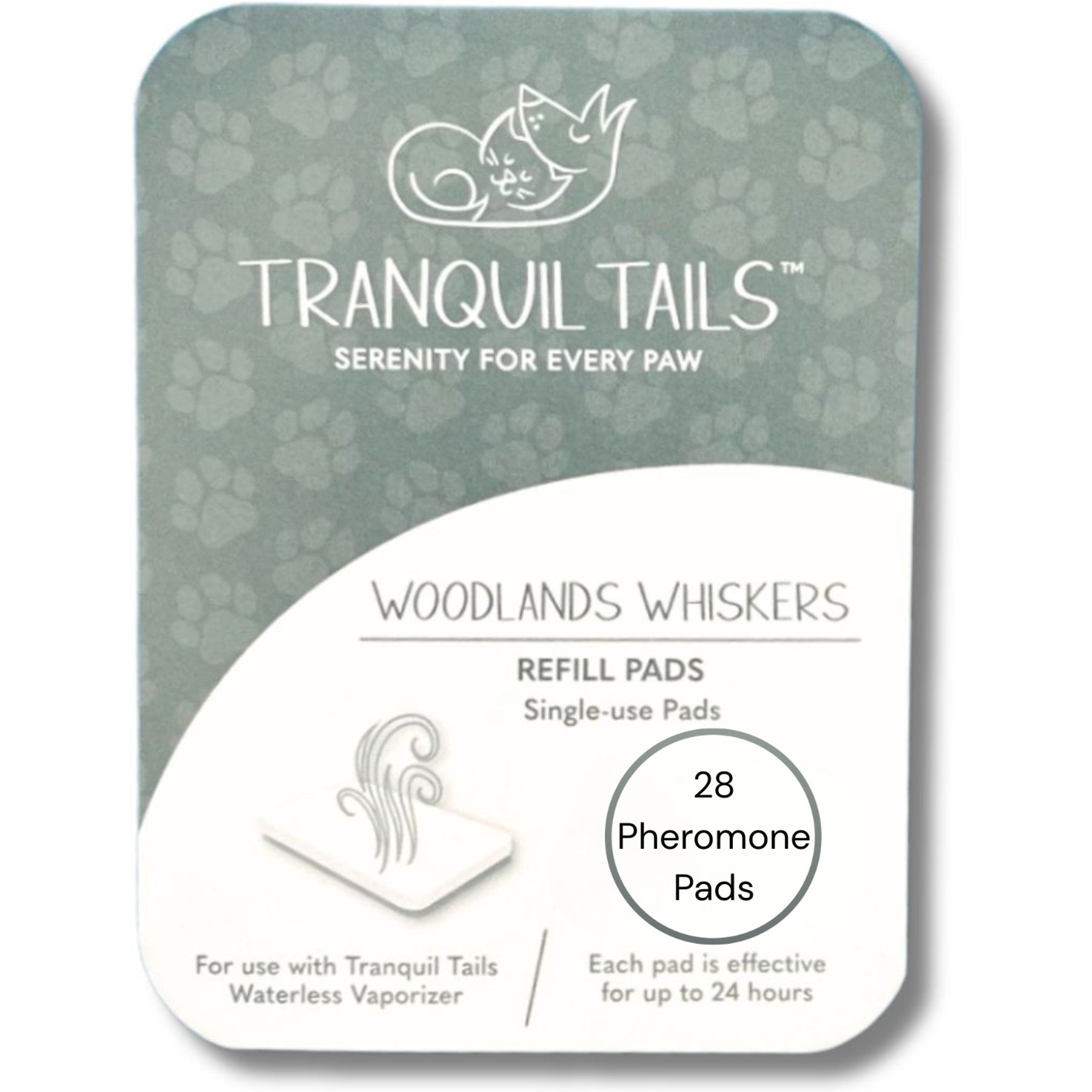 Tranquil Tails Woodland Whiskers Calming Pheromone Diffuser Refill Pads for Cats, 28 count