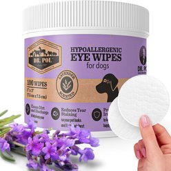 Dr. Pol Hypoallergenic Oatmeal Scented Dog & Cat Tear Stain Remover Grooming Wipes, 100 count