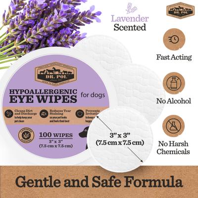 Show full view: Dr. Pol Hypoallergenic Oatmeal Scented Dog & Cat Tear Stain Remover Grooming Wipes, 100 count slide 4 of 7