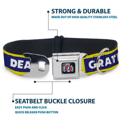 Show full view: Buckle-Down Grateful Dead Text Box & Steal Your Face Logo Dog Collar, Large: 20 to 31-in neck, 1.5-in wide slide 4 of 8