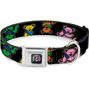 Buckle-Down Grateful Dead Dancing Bears Close Up Dog Collar, Medium: 16 to 23-in neck, 1.5-in wide