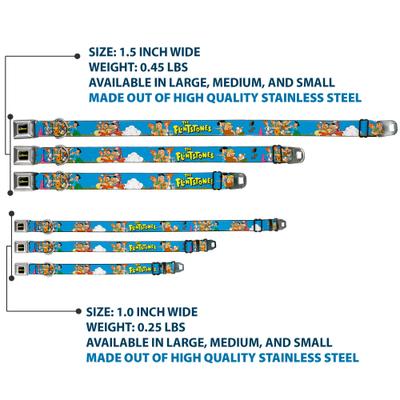 Show full view: Buckle-Down The Flintstones & Rubbles Group Pose Dog Collar, Large: 20 to 31-in neck, 1.5-in wide slide 3 of 8