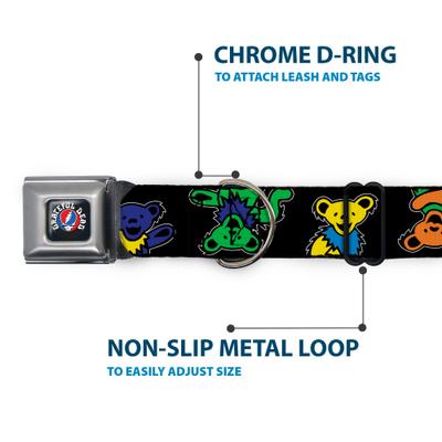 Show full view: Buckle-Down Grateful Dead Dancing Bears Close Up Dog Collar, Medium: 16 to 23-in neck, 1.5-in wide slide 5 of 8