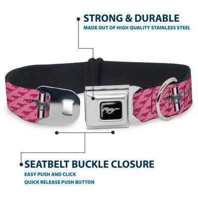 Show full view: Buckle-Down Ford Mustang Bars Text Dog Collar, Large: 15 to 24-in neck, 1-in wide slide 4 of 8