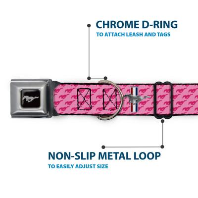 Show full view: Buckle-Down Ford Mustang Bars Text Dog Collar, Large: 15 to 24-in neck, 1-in wide slide 5 of 8