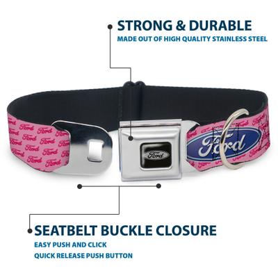 Show full view: Buckle-Down Ford Oval Text Repeat Dog Collar, Medium: 16 to 23-in neck, 1.5-in wide slide 4 of 8