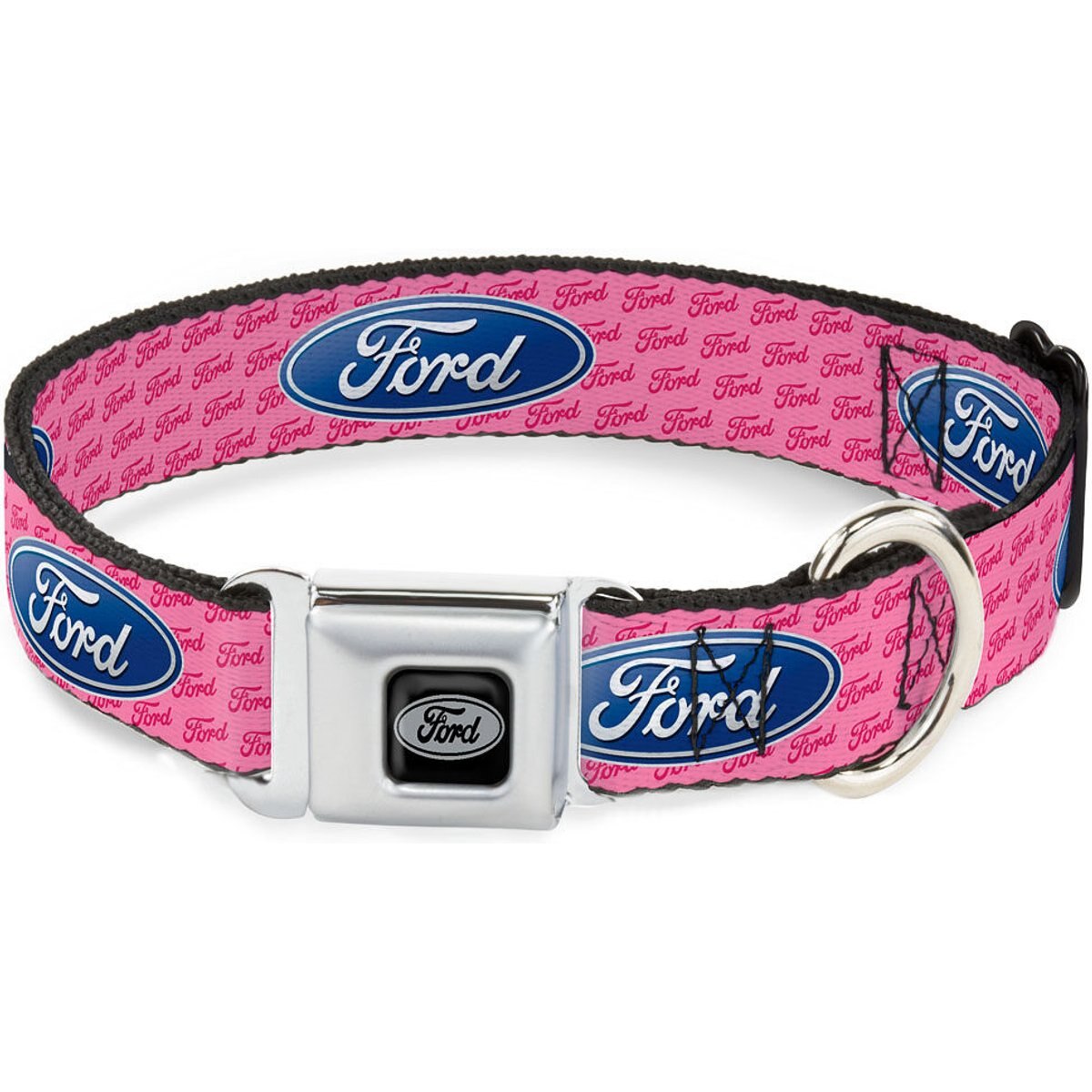 Buckle-Down Ford Oval Text Repeat Dog Collar, Medium: 16 to 23-in neck, 1.5-in wide