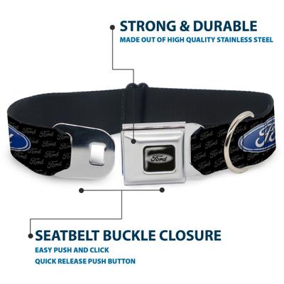 Show full view: Buckle-Down Ford Oval Text Dog Collar, Small: 13 to 17-in neck, 1.5-in wide slide 4 of 8