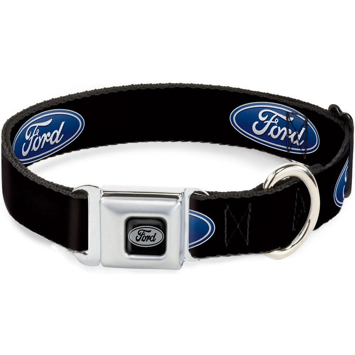 Buckle-Down Ford Oval Logo Dog Collar, Medium: 11 to 16.5-in neck, 1-in wide